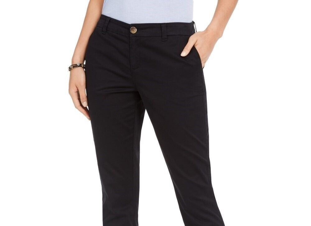 Style & Co Women's Cotton Bootcut Chino Pants Black Size 4