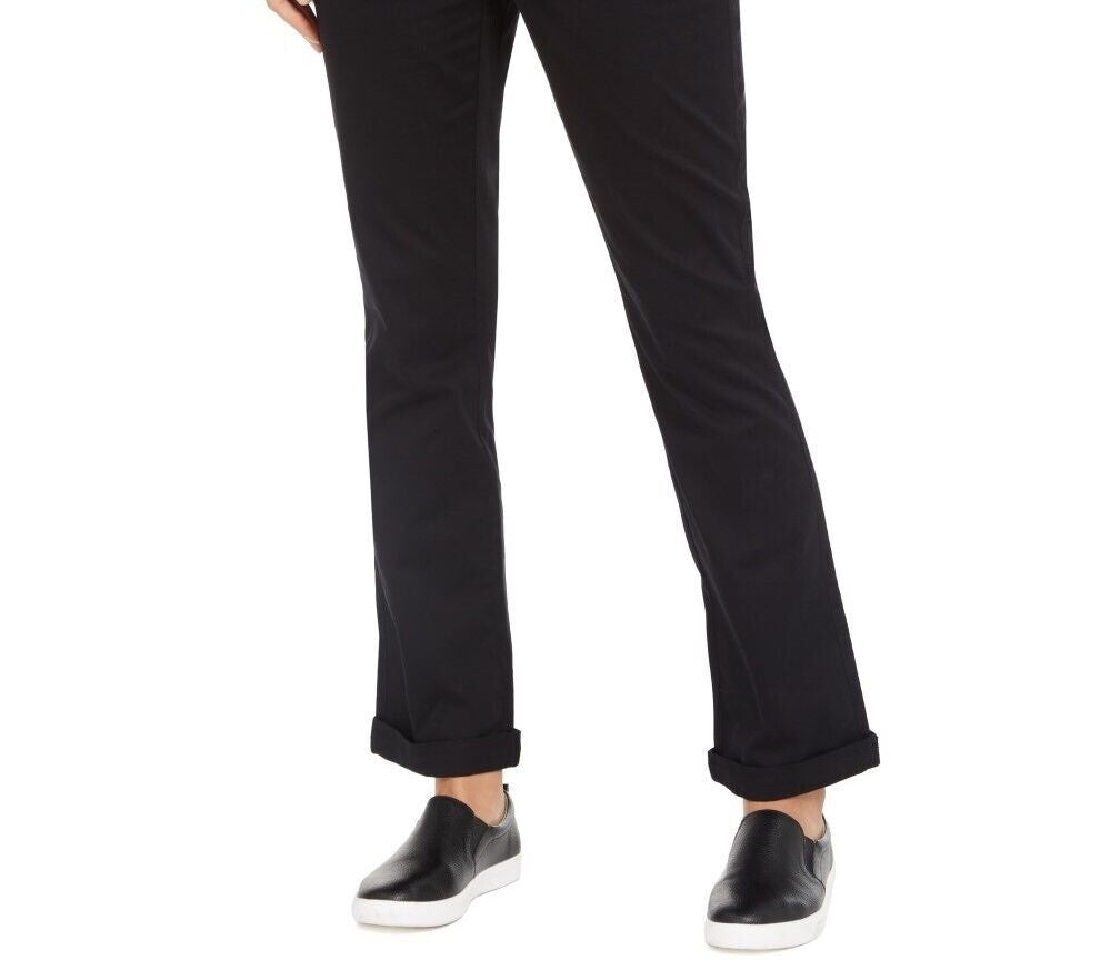 Style & Co Women's Cotton Bootcut Chino Pants Black Size 4