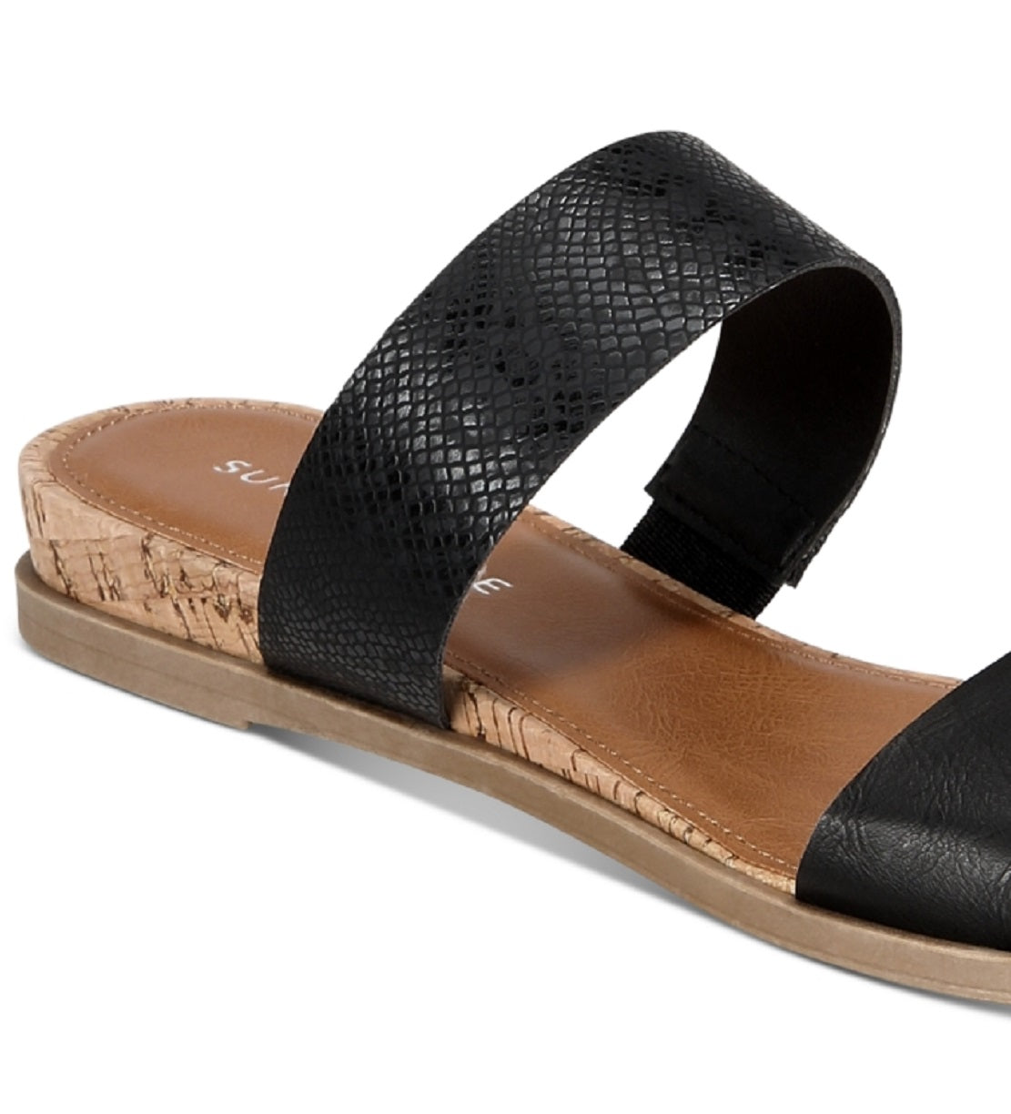 Sun + Stone Women's Easten Slide Sandals Shoes Black Size 6 M