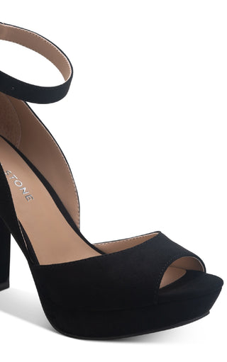 Sun + Stone Women's Reeta Block Heel Platform Sandals Black Size 5.5 M