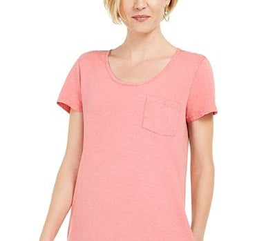 Style & Co Women's One Pocket T-Shirt Dress Pink Size XX-Large