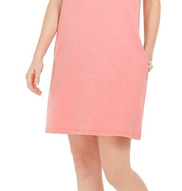 Style & Co Women's One Pocket T-Shirt Dress Pink Size XX-Large