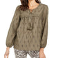 Style & Co Women's Eyelet Blouse Green Size 1X