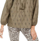 Style & Co Women's Eyelet Blouse Green Size 1X