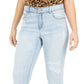 INC International Concepts Women's Curvy Rip & Repair Skinny Jeans Blue Size 10