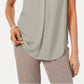 Alfani Women'sBlouse Satin V Neck Solid Tunic Gray Size Large