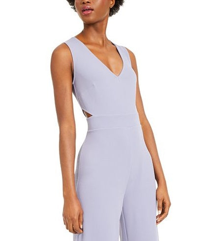 Bar III Women's Sleeveless Straight Leg Jumpsuit Purple Size 10