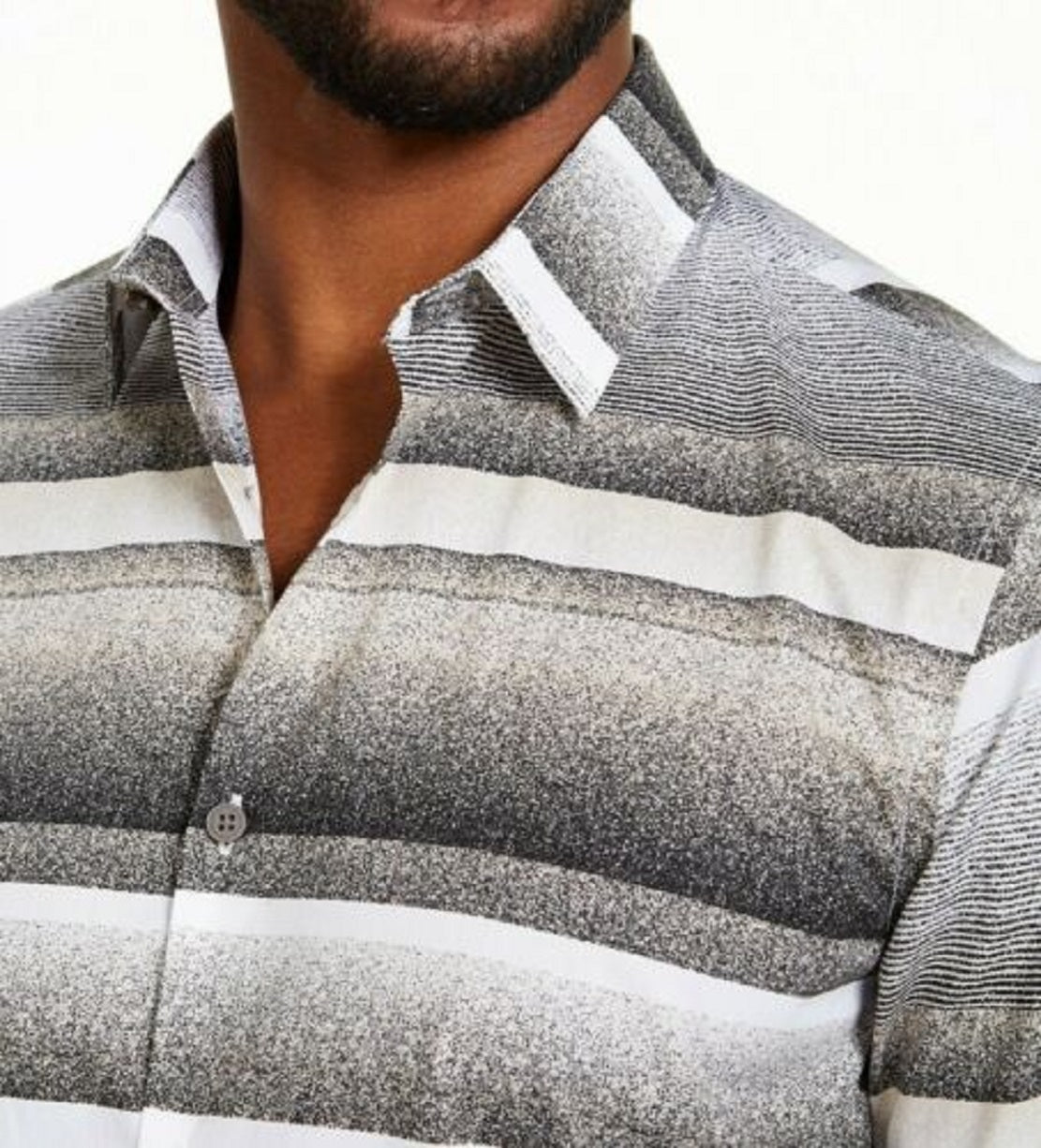 Alfani Men's Cotton Printed Button Down Shirt Brown Size XX-Large