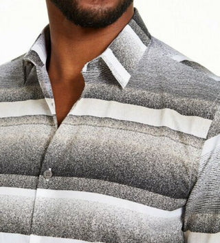 Alfani Men's Cotton Printed Button Down Shirt Brown Size XX-Large