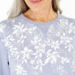 Karen Scott Women's Floral-Print Fleece Top Blue Size Small