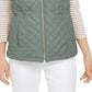 Charter Club Women's Woven Hooded Quilted Vest Green Size XX-Large