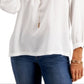 Style & Co Women's Square Neck Top White Size Large