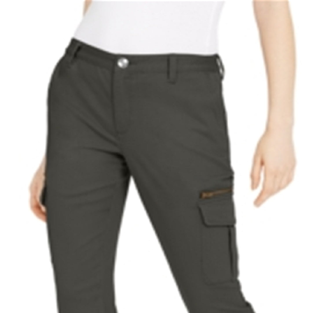 INC International Concepts Women's Slim Leg Cargo Utility Pants Green Size 16