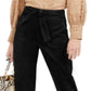 INC International Concepts Women's Tie Front Tapered Leg Stretch Utility Pants Black Size 0