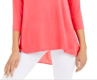 Alfani Women's Woven Back Top Pink Size Large