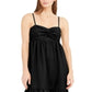 INC International Concepts Women's Linen Blend Twist Front MIDI Dress Black Size Medium