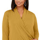 INC International Concepts Women's Surplice Front Top Yellow Size 0X