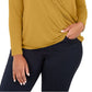 INC International Concepts Women's Surplice Front Top Yellow Size 0X