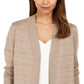 Karen Scott Women's Pointelle Open Front Cardigan Brown Size Small