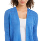 Charter Club Women's Open Front Pointelle Cardigan Blue Size X-Large