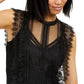 INC International Concepts Women's Lace Top Black Size Large