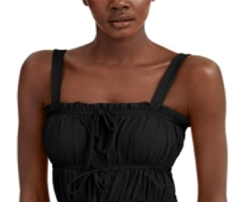 INC International Concepts Men's Smocked Tie Front Tank Top Black Size XX-Large