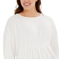 Alfani Women's Pleated Dolman Sleeve Top White Size 3X