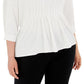 Alfani Women's Pleated Dolman Sleeve Top White Size 3X