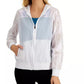 ID Ideology Women's Hooded Mesh Jacket White Size Small
