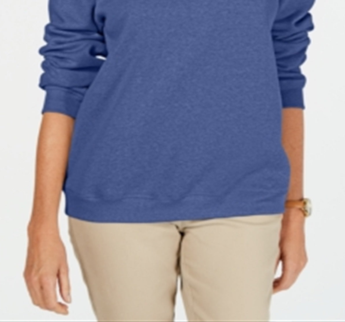 Karen Scott Women's Crew Neck Fleece Sweatshirt Blue Size Medium