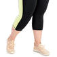 ID Ideology Women's Colorblock Mid Rise Stash Pocket Crop Legging Black Size 1X