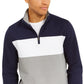 Club Room Men's Colorblocked Quarter Zip Fleece Sweatshirt Blue Size Large