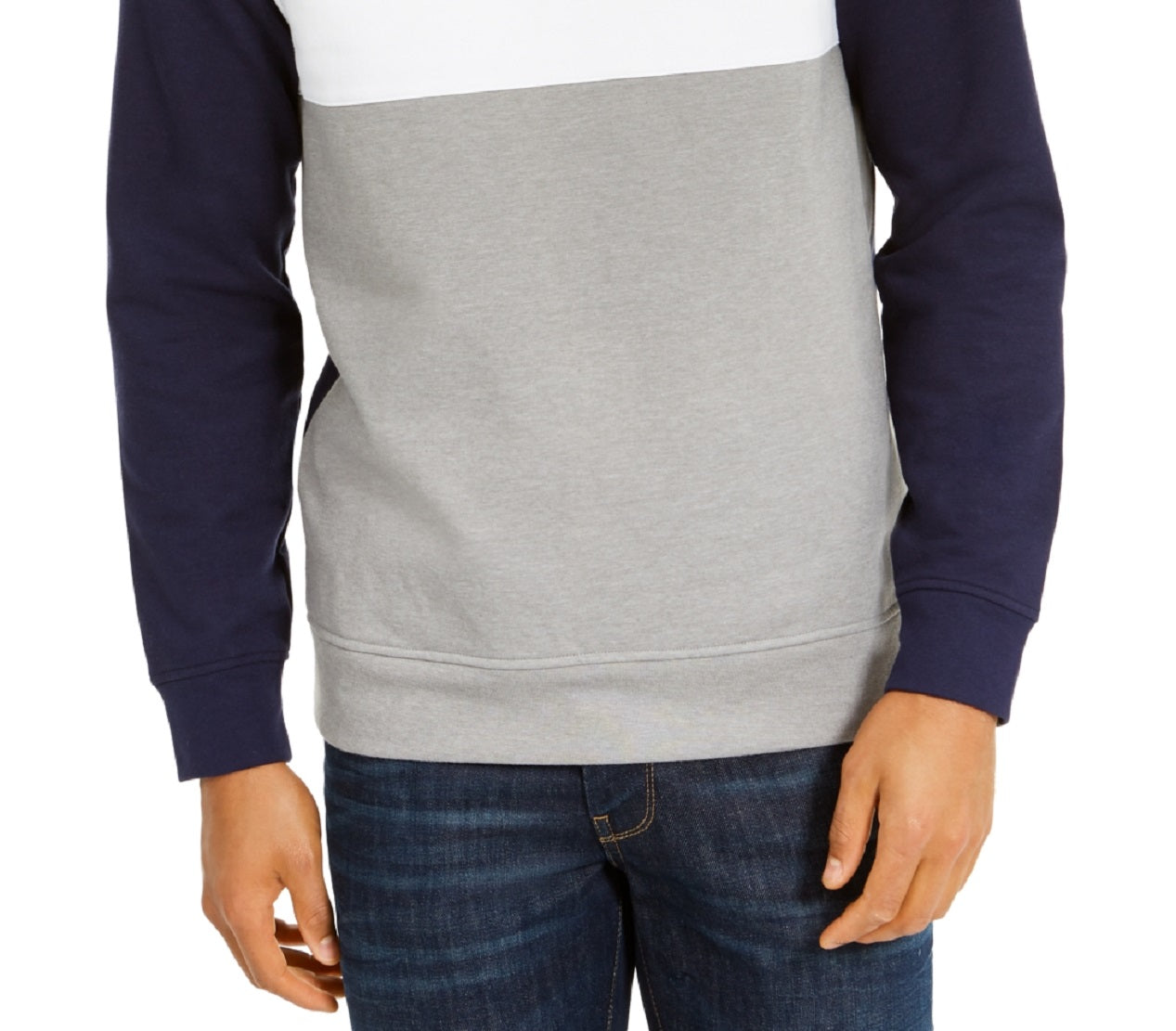 Club Room Men's Colorblocked Quarter Zip Fleece Sweatshirt Blue Size Large