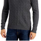 Club Room Men's Cable Knit Cotton Sweater Gray Size X-Large