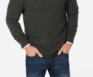 Club Room Men's Cashmere Crew Neck Sweater Gray Size X-Large