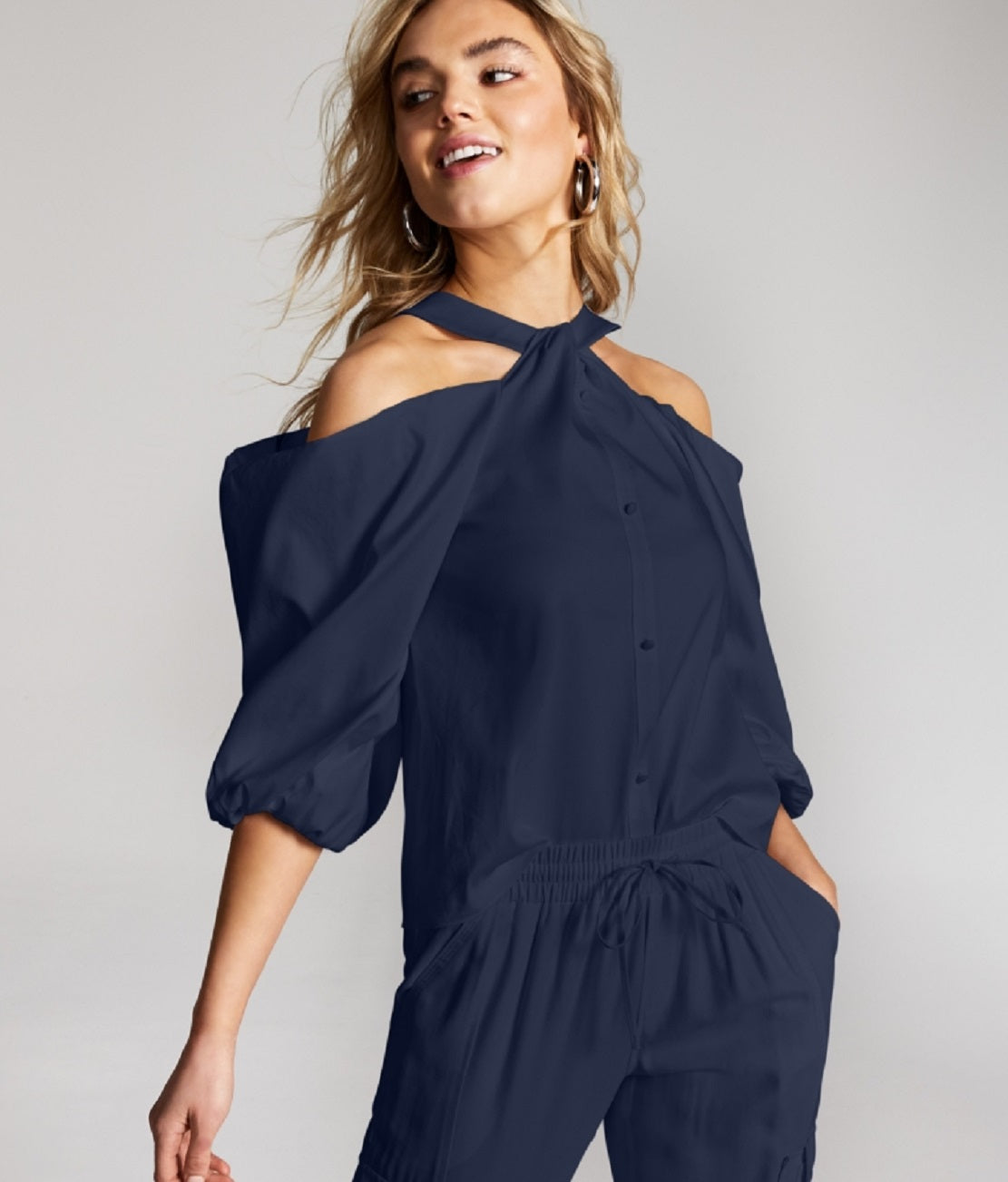 INC International Concepts Women's Utility Jogger Pants Blue Size X-Large