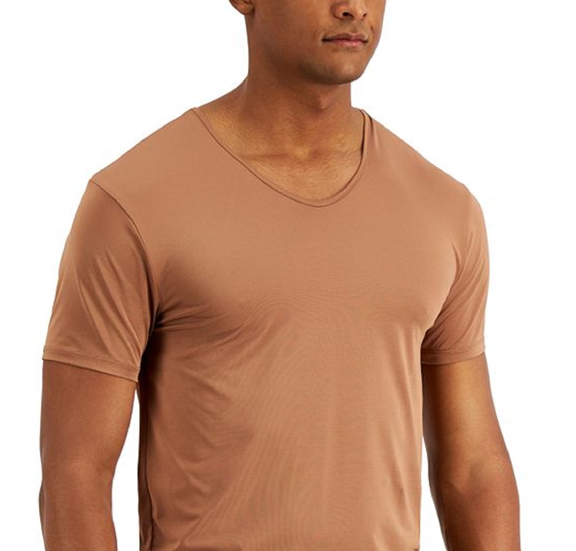 Alfani Men's Mesh V Neck T-Shirt Brown Size X-Large