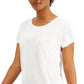ID Ideology Women's Scoop Neck T-Shirt White Size X-Large