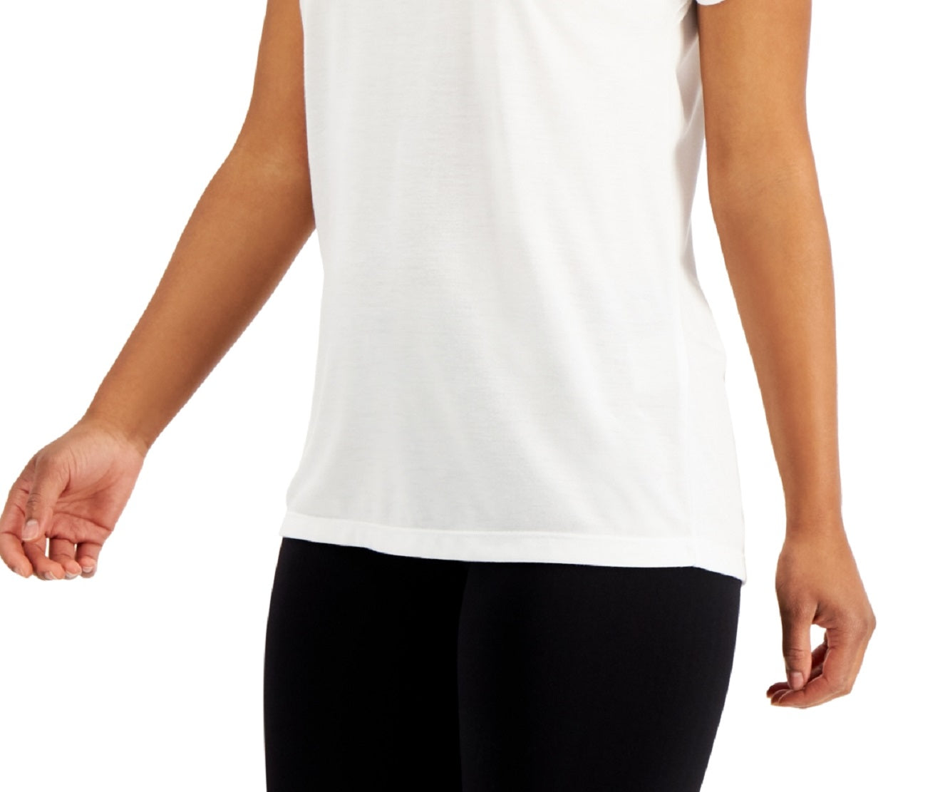 ID Ideology Women's Scoop Neck T-Shirt White Size X-Large
