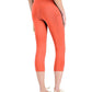 ID Ideology Women's High Rise Side Pocket Cropped Leggings Orange Size Medium