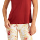 ID Ideology Women's Perforated Crewneck T-Shirt Red Size X-Small