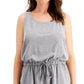 ID Ideology Women's Drawstring Waist Sleeveless Dress Gray Size Large