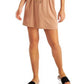 ID Ideology Women's Stretch Pocketed Tie Drawstring Waist Sleeveless Scoop Neck Mini Blouson Dress Brown Size Small