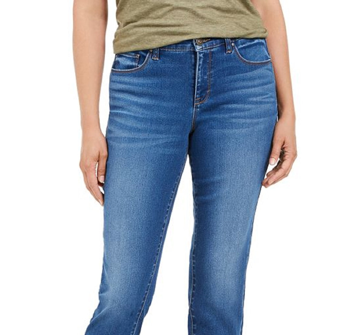 Style & Co Women's Curvy-Fit Skinny Jeans Blue Size 10 Petite