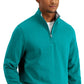 Club Room Men's Stretch Quarter Zip Fleece Sweatshirt Green Size X Large