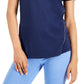 Ideology Women's Active Reflective V Neck T-Shirt Blue Size Small