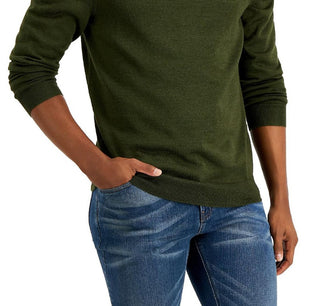Club Room Men's Solid V Neck Merino Wool Blend Sweater Green Size XX Large