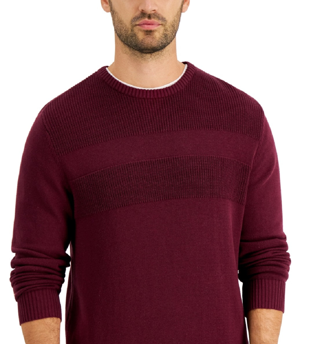 Club Room Men’s Textured Cotton Sweater Red Size M