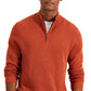 Club Room Men's Quarter Zip Textured Cotton Sweater Orange Size XX-Large