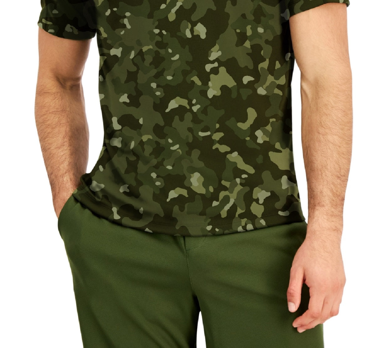 ID Ideology Men's Birdseye Printed Training T-Shirt Green Size X-Large